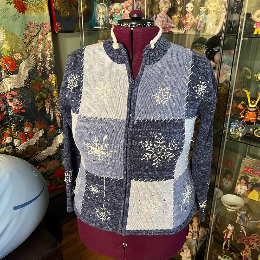 Carly St. Claire hand Beaded and Embroidered Cardigan Size S Vintage 90s